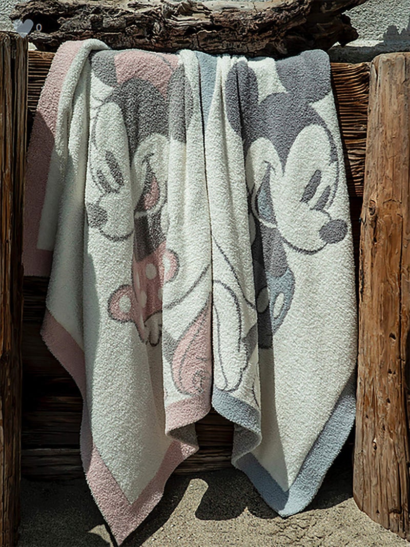 Barefoot Dreams CozyChic Vintage Minnie Mouse Baby Blanket Dusty Rose Multi One Size - Image 2
